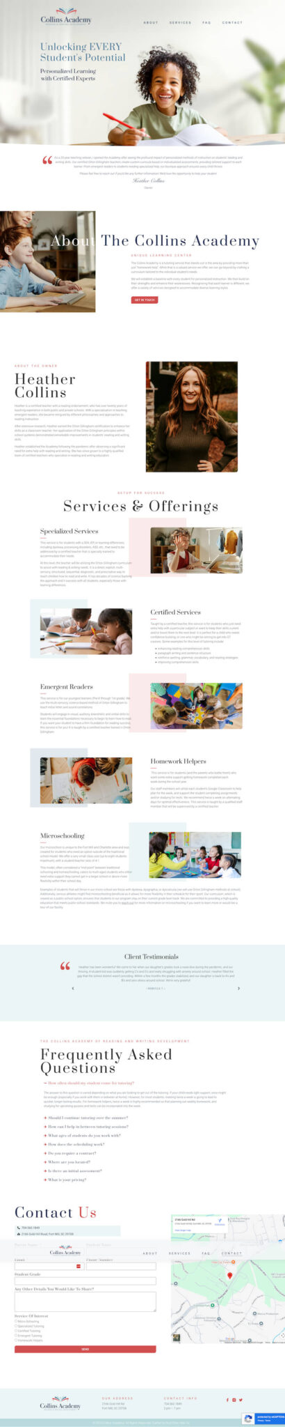 The Collins Academy website