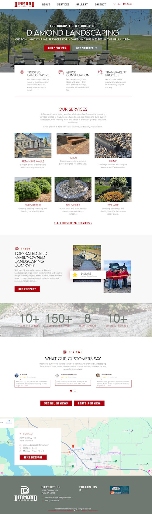 Diamond Landscaping - You Dream It. We Build It website