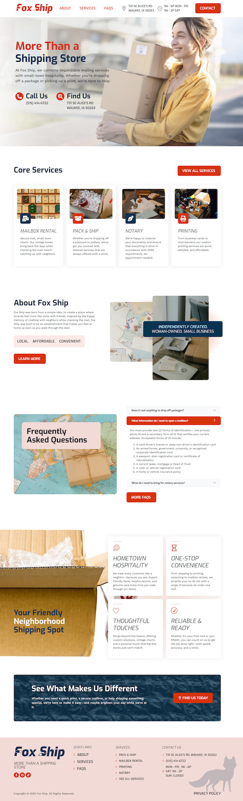 shipping services website