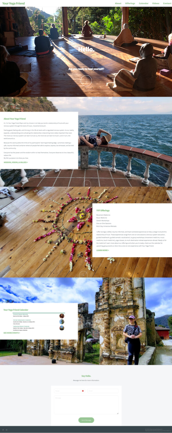 Your Yoga Friend wellness website