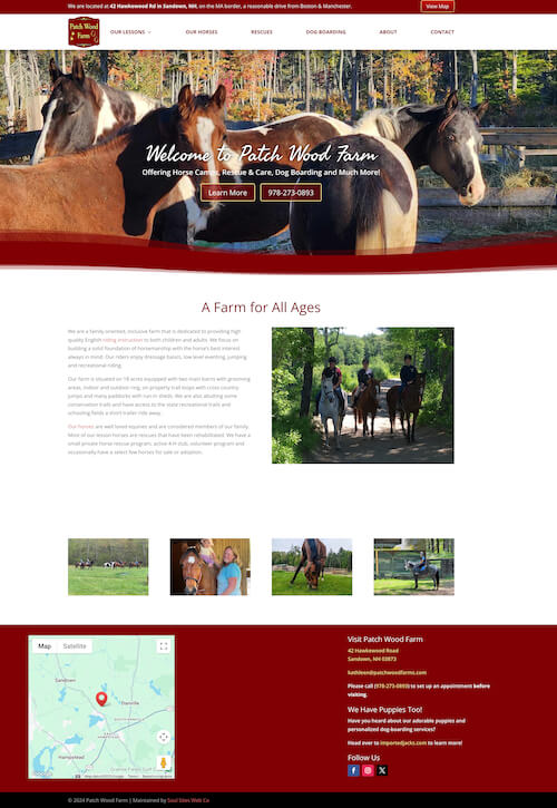 Patch Wood Farm - A Farm for All Ages website